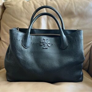 Tory Burch Black Leather Tote Bag